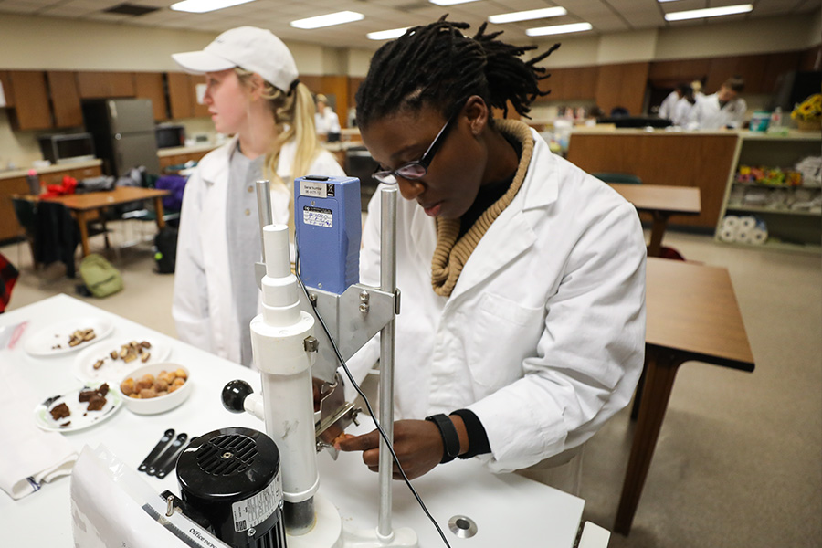 Students in the nutrition science lab