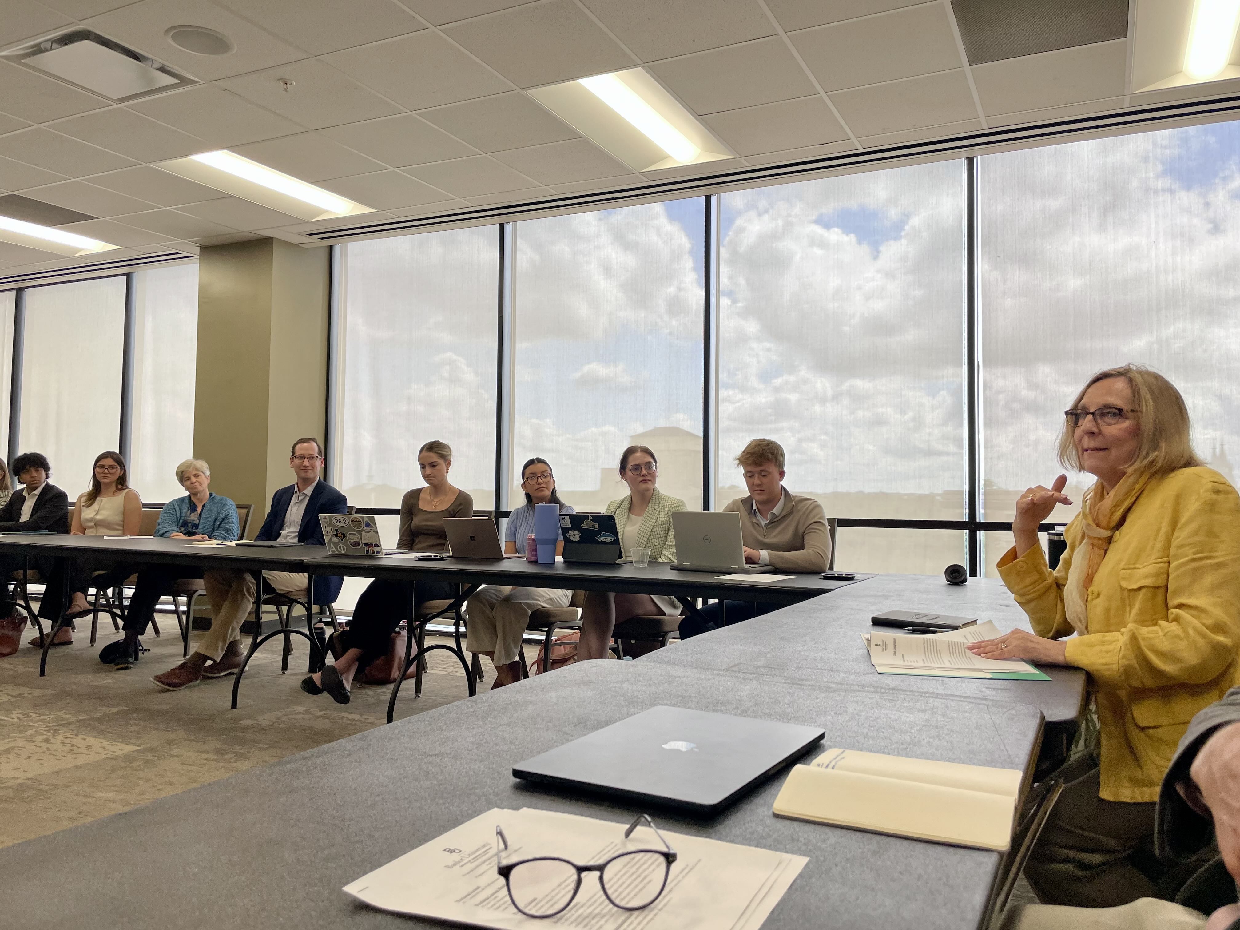 Provost Brickhouse speaking to Provost's Scholars group