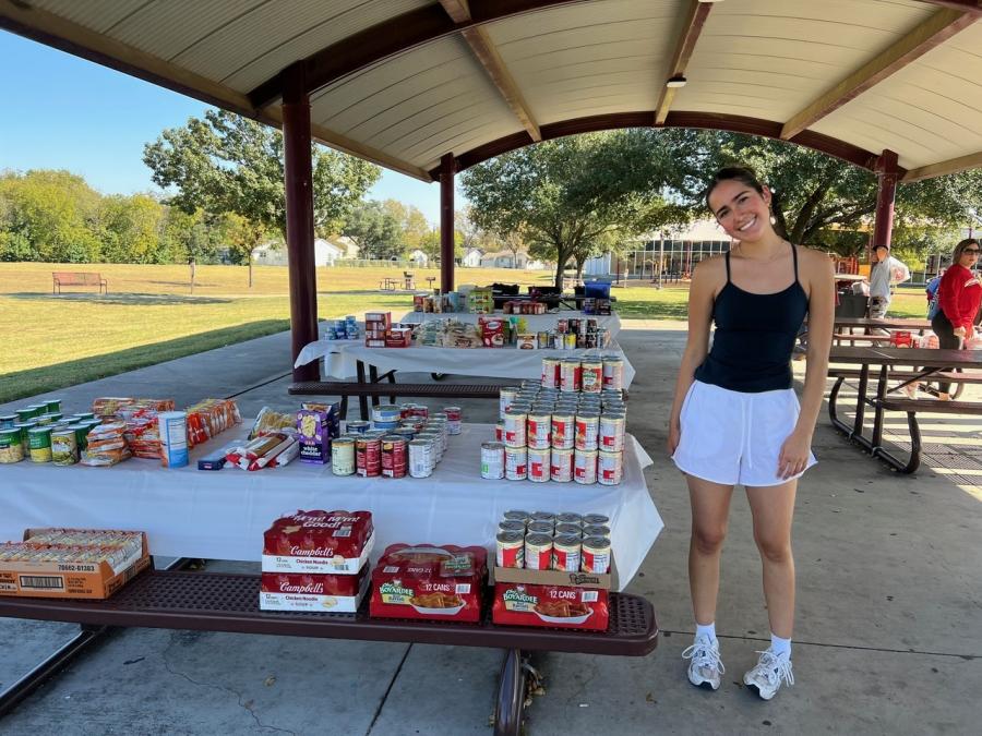 Daniela O'Neill at the food distribution event she organized