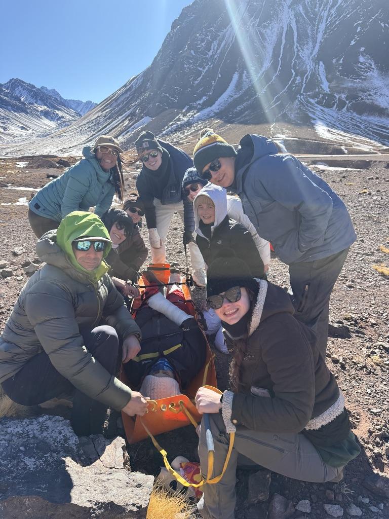 Argentina Summer Fellows participating in a high-altitude mountain medicine simulation